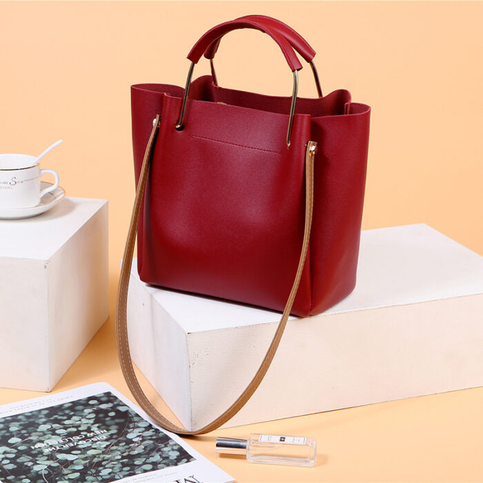 Bag Women Summer New Korean Pure Color Women's Handbag Metal Handle Leisure Shoulder Bag Women's Bag - Image 7