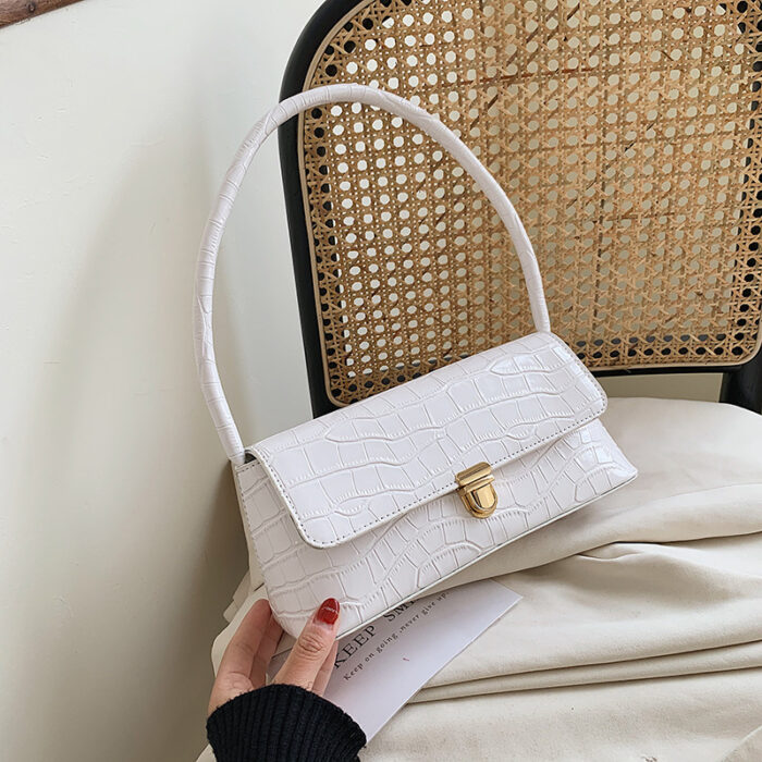 Stone pattern shoulder bag underarm baguette - Image 4