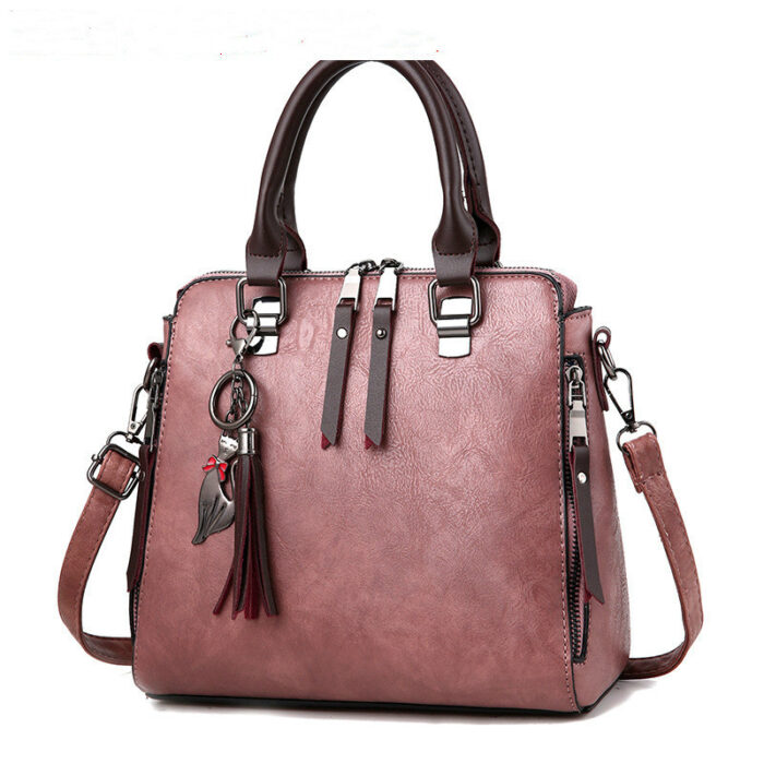 Vintage Handbag Women PU Leather Tassel Top-handle Bag Fashion Lady Tote Luxury Large Capacity Shoulder Bag - Image 7