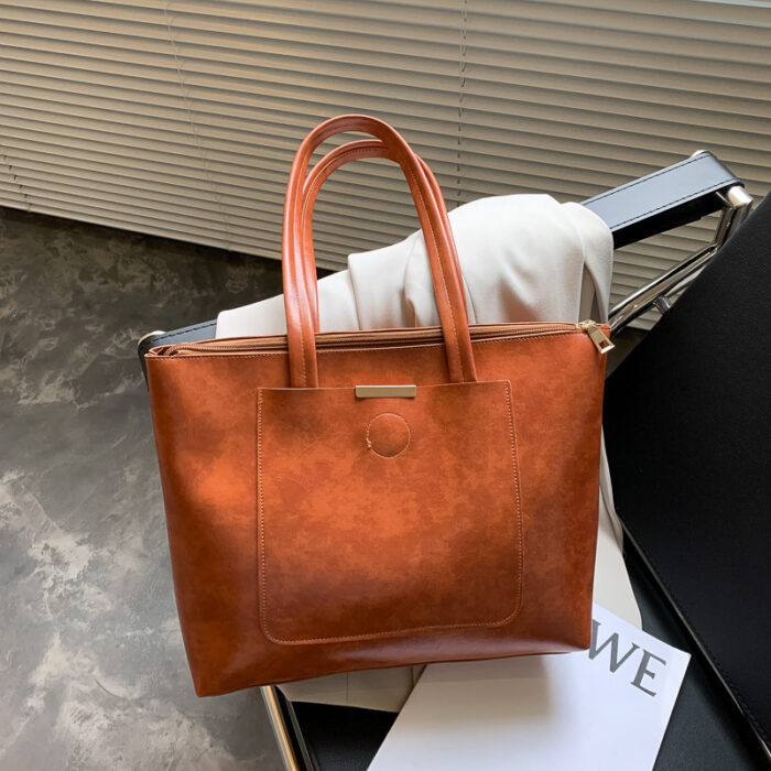 Bag Fashion Retro Simple Large Capacity Tote Bag Versatile Ins Super Fire Shoulder Bag Women''S Bag - Image 4