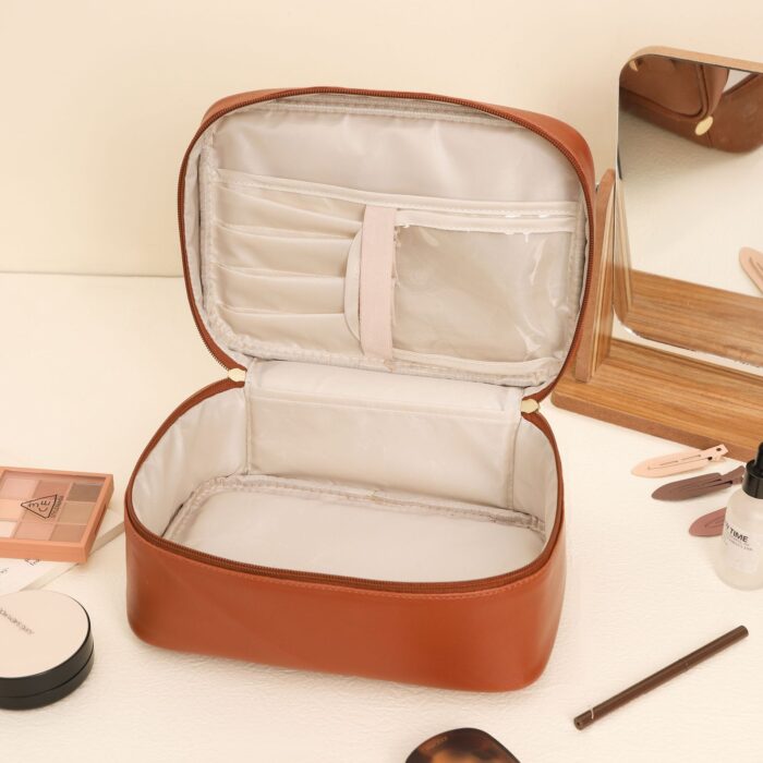 Handle-top Cosmetic Bag Ins Fashion Simple Square Handbag Toiletry Bags Travel High Capacity Portable Storage Make Up Bag - Image 5