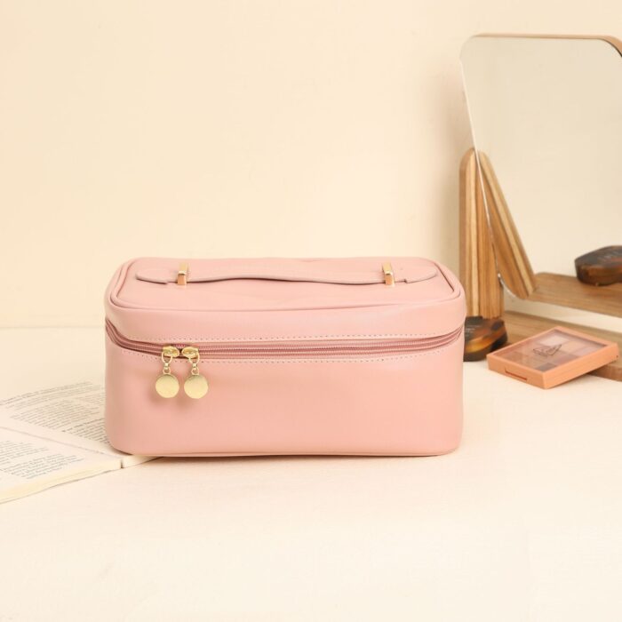 Handle-top Cosmetic Bag Ins Fashion Simple Square Handbag Toiletry Bags Travel High Capacity Portable Storage Make Up Bag - Image 7
