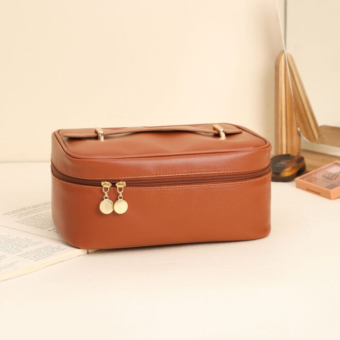 Handle-top Cosmetic Bag Ins Fashion Simple Square Handbag Toiletry Bags Travel High Capacity Portable Storage Make Up Bag - Image 8