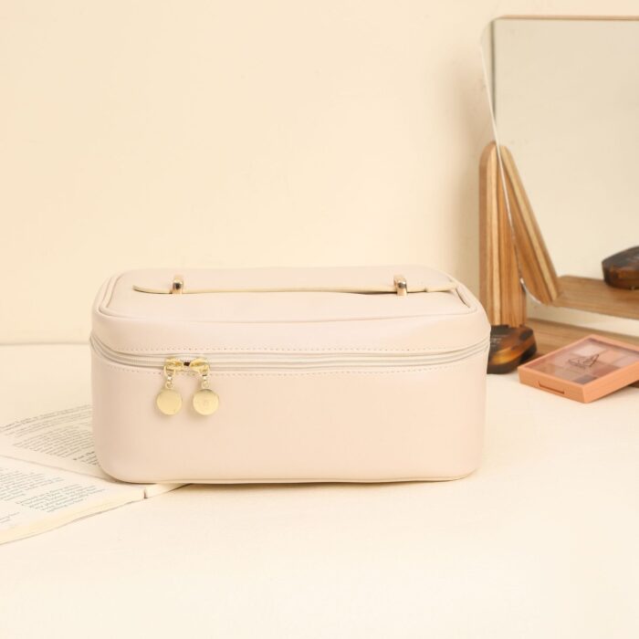 Handle-top Cosmetic Bag Ins Fashion Simple Square Handbag Toiletry Bags Travel High Capacity Portable Storage Make Up Bag - Image 9