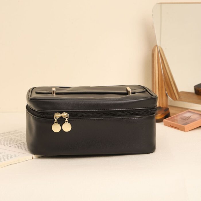 Handle-top Cosmetic Bag Ins Fashion Simple Square Handbag Toiletry Bags Travel High Capacity Portable Storage Make Up Bag - Image 10