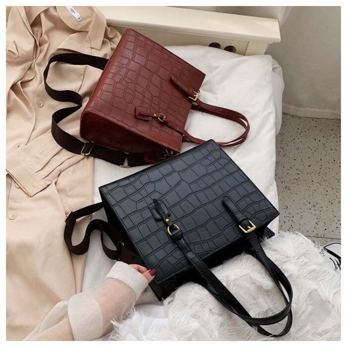 Stone pattern broadband tote bag - Image 4