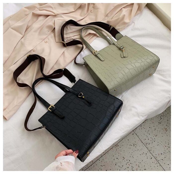 Stone pattern broadband tote bag - Image 3