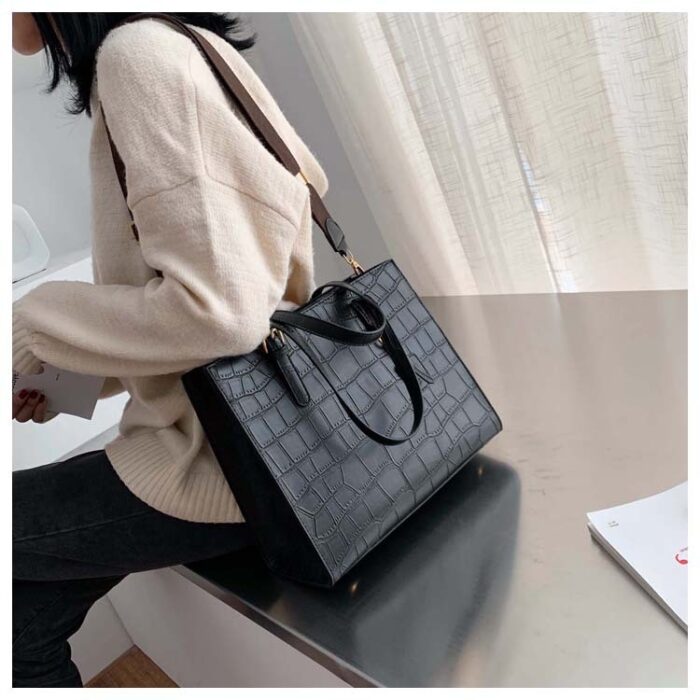 Stone pattern broadband tote bag - Image 10