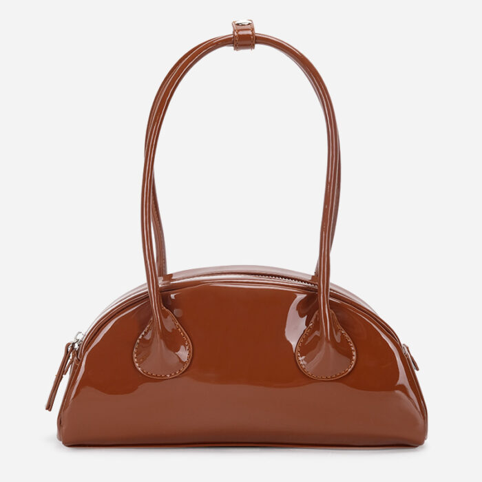 Half-round Shoulder Bag Is Versatile And Bright Face Long Handle Handbag - Image 2
