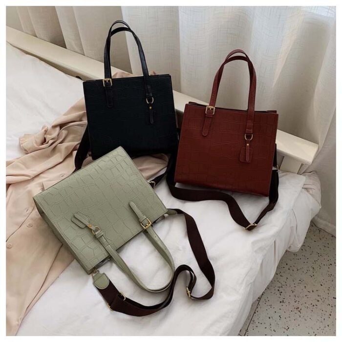 Stone pattern broadband tote bag - Image 1