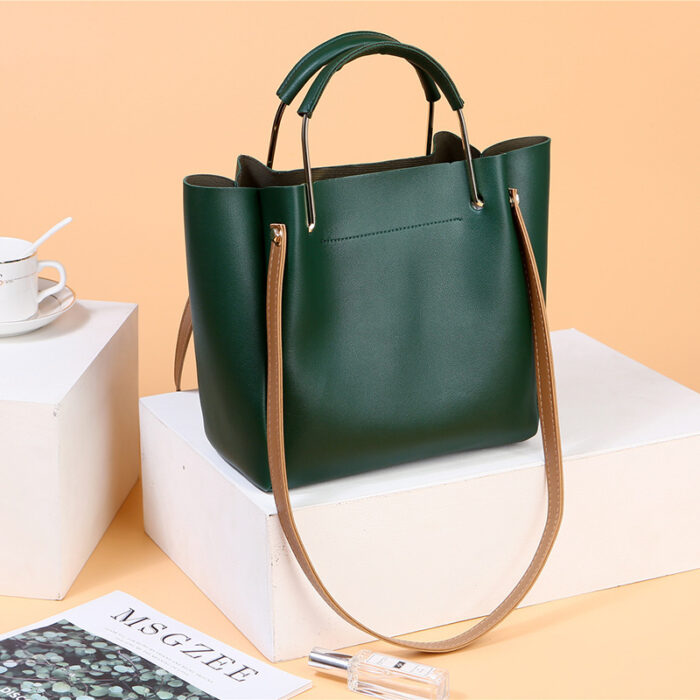 Bag Women Summer New Korean Pure Color Women's Handbag Metal Handle Leisure Shoulder Bag Women's Bag - Image 6