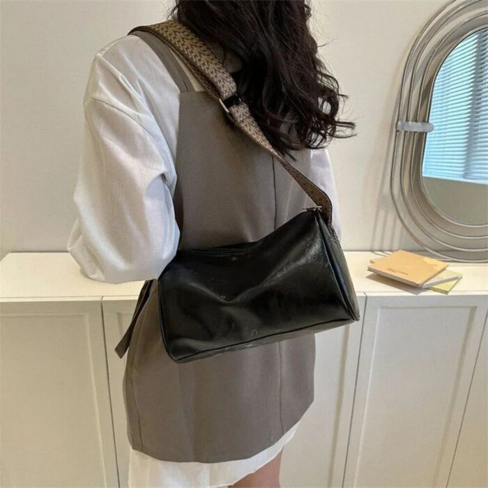 Handbags For Women Shoulder Tote Work Bags Vintage PU Leather Boston Women Small Handbag And Purse Fashion Designer Crossbody Bag Female Casual Travel Pillow Shoulder Bag - Image 2