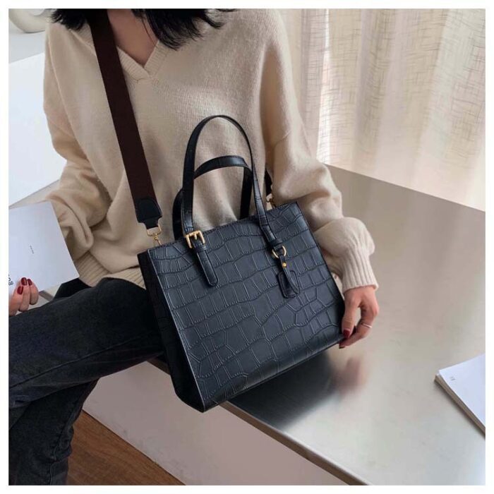 Stone pattern broadband tote bag - Image 9