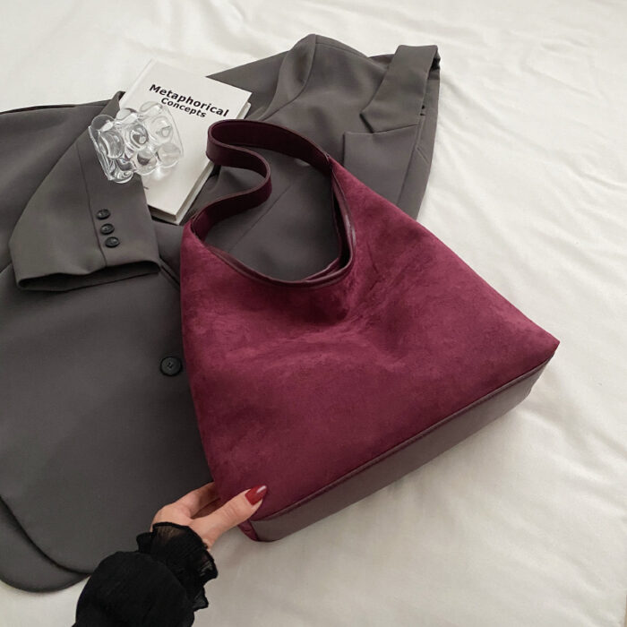 Women's Tote Bag Suede Shoulder Bag - Image 3
