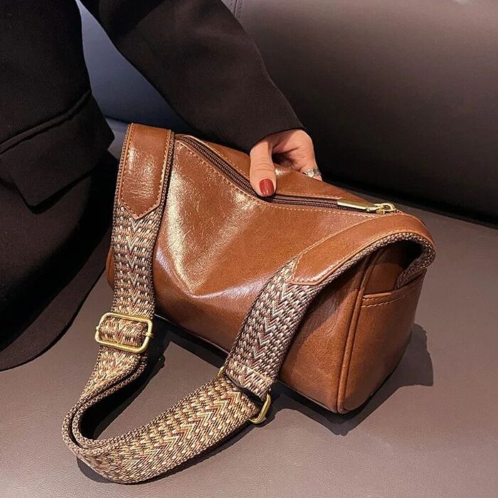 Handbags For Women Shoulder Tote Work Bags Vintage PU Leather Boston Women Small Handbag And Purse Fashion Designer Crossbody Bag Female Casual Travel Pillow Shoulder Bag - Image 6