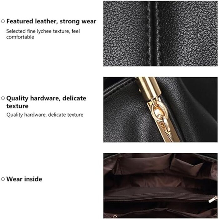 Women's Tote Bag Bags, Large Leather Shoulder Bag Purse Top Handle Hobo Handbag - Image 6
