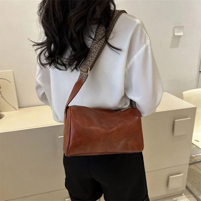 Handbags For Women Shoulder Tote Work Bags Vintage PU Leather Boston Women Small Handbag And Purse Fashion Designer Crossbody Bag Female Casual Travel Pillow Shoulder Bag - Image 3